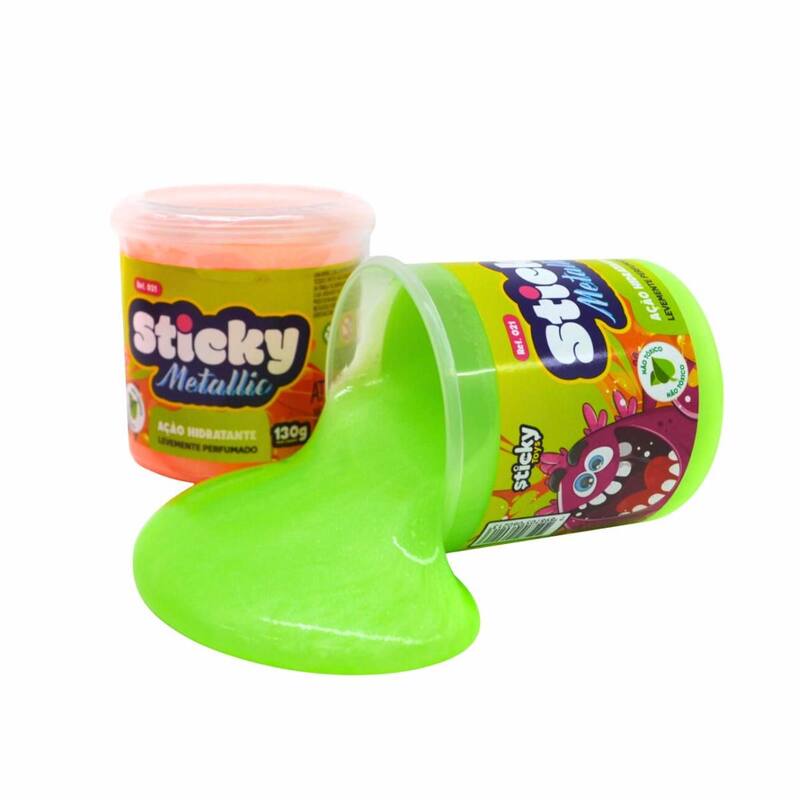 Kit 12 Potes Slime Sticky Metallic 130g Lembrancinha - Sticky Toys